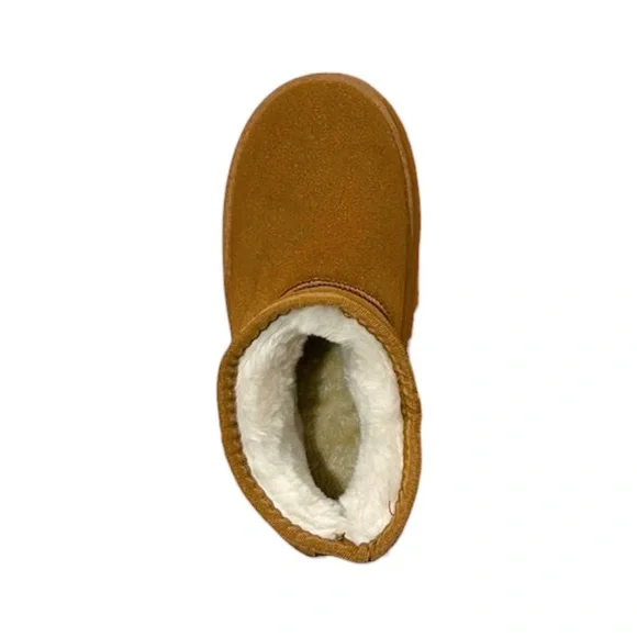 Women’s Ultra Mini Platform Faux Fur Lined Waterproof Boots in Chestnut - Picture 6 of 12